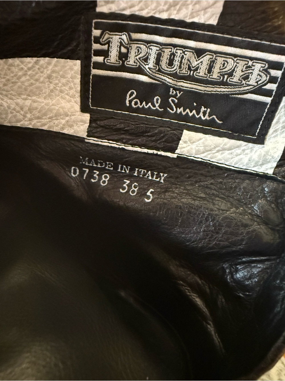 Paul Smith x Triumph Black Leather Motorcycle Buckle Boots Size 38.5 (8) - Picture 10 of 11